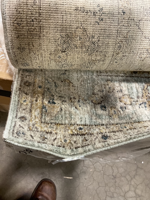 Photo 1 of Loloi Magnolia Home by Joanna Gaines Millie Collection MIE-02 Sky/Gold 2'-7" x 12'-0", .25" Pile Height, Runner Rug