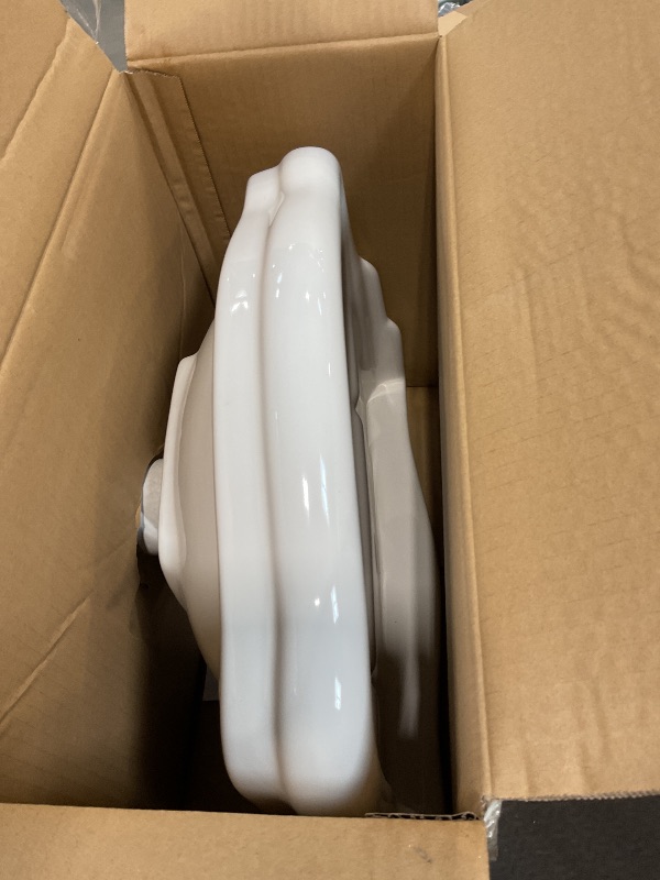 Photo 1 of **SINK ONLY**Fine Fixtures Roosevelt Bathroom Pedestal Sink – 18-Inch Small Pedestal Sink, Durable Vitreous China Ceramic with Single Hole Bathroom Sink Faucet – Ideal for Modern Bathrooms