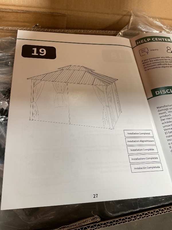 Photo 1 of YITAHOME  Gazebo Roof Hardtop Canopy Outdoor Heavy Duty w/Nettings and Curtains, Upgraded Aluminum Column Galvanized Steel Vertical Stripes Roof for Patio, Backyard, Deck,
