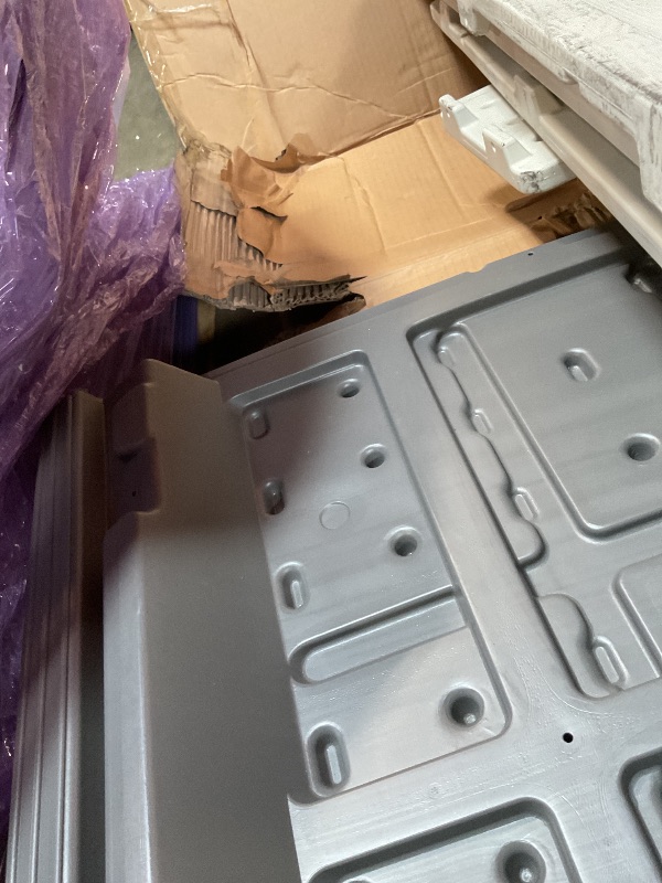 Photo 1 of **WILL NEED TRUCK TO PICKUP. PRODUCT IS LOOSE UNDER THE COVER. NO BOTTOM.**EAST OAK Outdoor Storage Shed, 7×4×8.2 FT Waterproof Resin Tool Shed with Window, 152Cu.ft Outside House Shed for Garden, Patio, Lawn Mower, Bikes, Outdoor Garden Shed with Latches