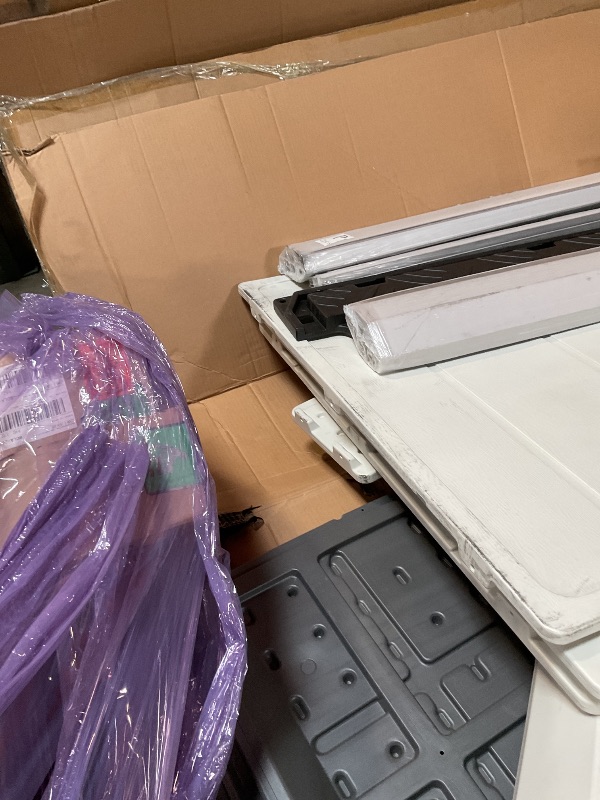 Photo 1 of **WILL NEED TRUCK TO PICKUP. PRODUCT IS LOOSE UNDER THE COVER. NO BOTTOM.**EAST OAK Outdoor Storage Shed, 7×4×8.2 FT Waterproof Resin Tool Shed with Window, 152Cu.ft Outside House Shed for Garden, Patio, Lawn Mower, Bikes, Outdoor Garden Shed with Latches