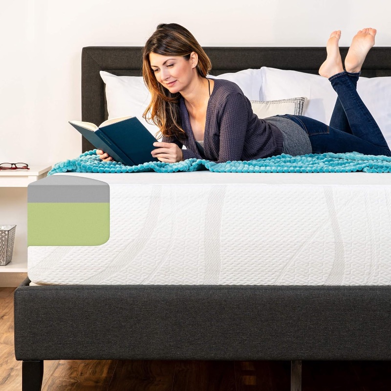 Photo 1 of **DIRTY FROM TRANSPORT**Best Choice Products 12 Inch, Green Tea Charcoal Cooling Gel Memory Foam Mattress, Fiberglass Free, 2-Layer, Breathable - medium firm