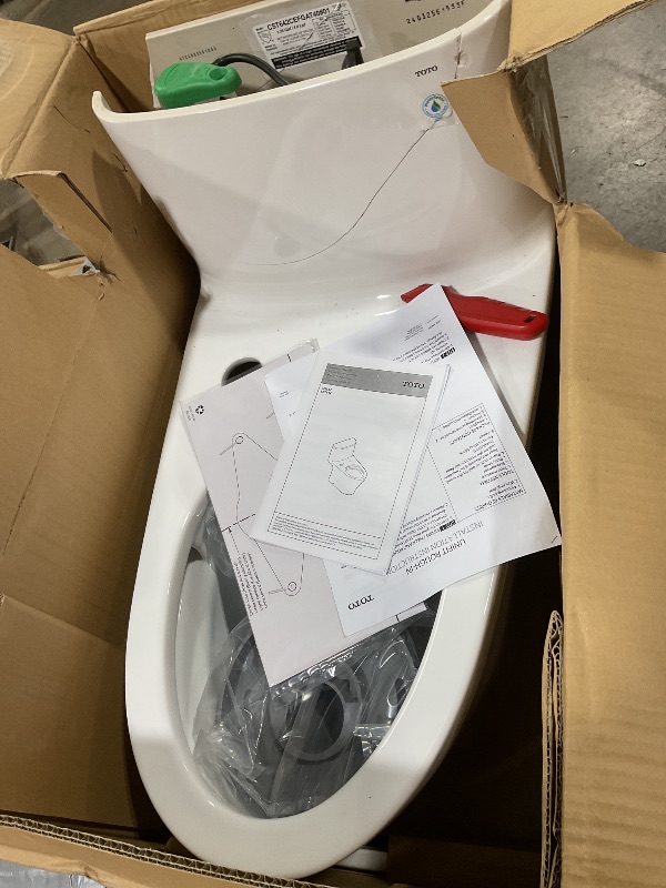 Photo 1 of **SELLING FOR PARTS OR SOMEONE WHO CAN FIX**TOTO WASHLET+ Nexus One-Piece Elongated 1.28 GPF Toilet with Auto Flush S7A Contemporary Bidet Seat, Cotton White - MW6424736CEFGA#01