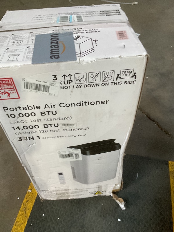Photo 1 of 10,000 BTU Portable Air Conditioner Cools 450 Sq. Ft. with Dehumidifier and LCD Remote in White