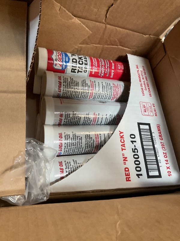 Photo 1 of 10 Lucas Oil 10005 Red N Tacky Grease - 14 Ounce Cartridge