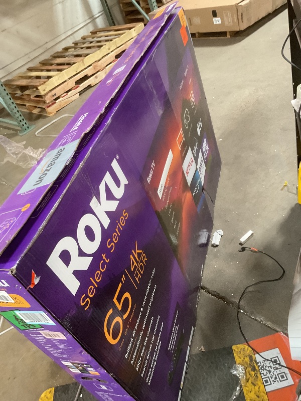 Photo 1 of **SELLING FOR PARTS**Roku Smart TV – 65-Inch Select Series 4K HDR RokuTV with Roku Enhanced Voice Remote, Brilliant 4K Picture, Automatic Brightness, & Seamless Streaming – Live Local News, Sports, Family Entertainment