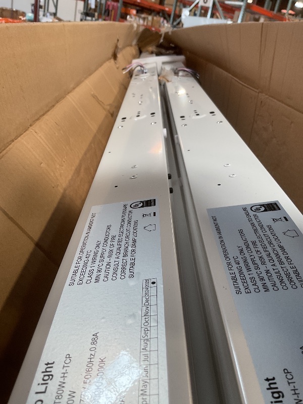 Photo 1 of DAKASON 8FT LED Linear Light Fixture, 8 Foot LED Shop Lights 80/70/60W 35/40/5000K CCT Selectable, 8 Feet Commercial Bay Lighting Fluorescent Tube Replacement for Garage Warehouse 4 Pack