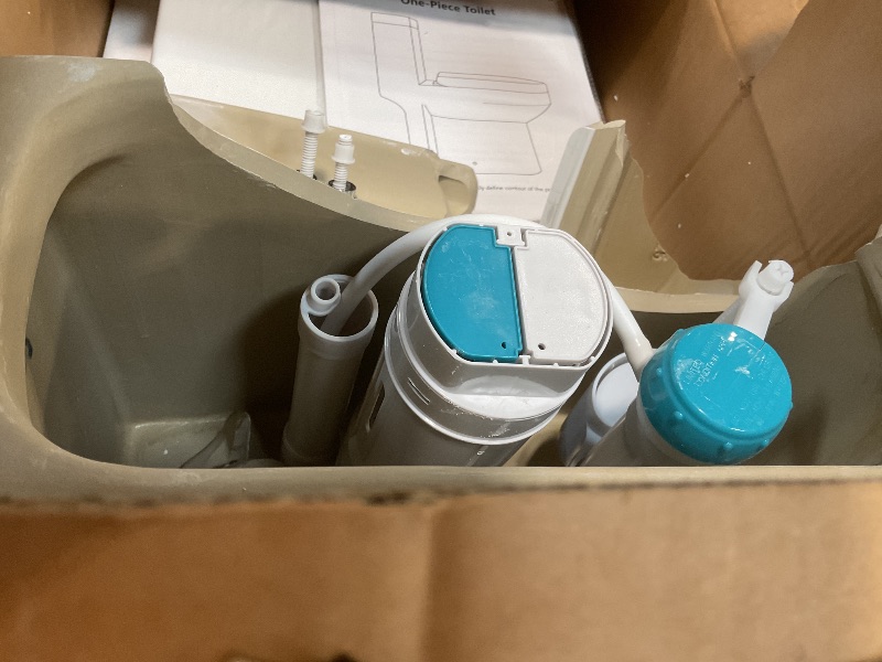 Photo 1 of **Selling for parts**DeerValley Compact One-Piece Toilet for Small Bathrooms, Modern Toilet with Powerful Dual Flush 0.8/1.28 GPF, Soft-Close Seat, 12" Rough-In, High-Efficiency, Space-Saving & Quiet White Design