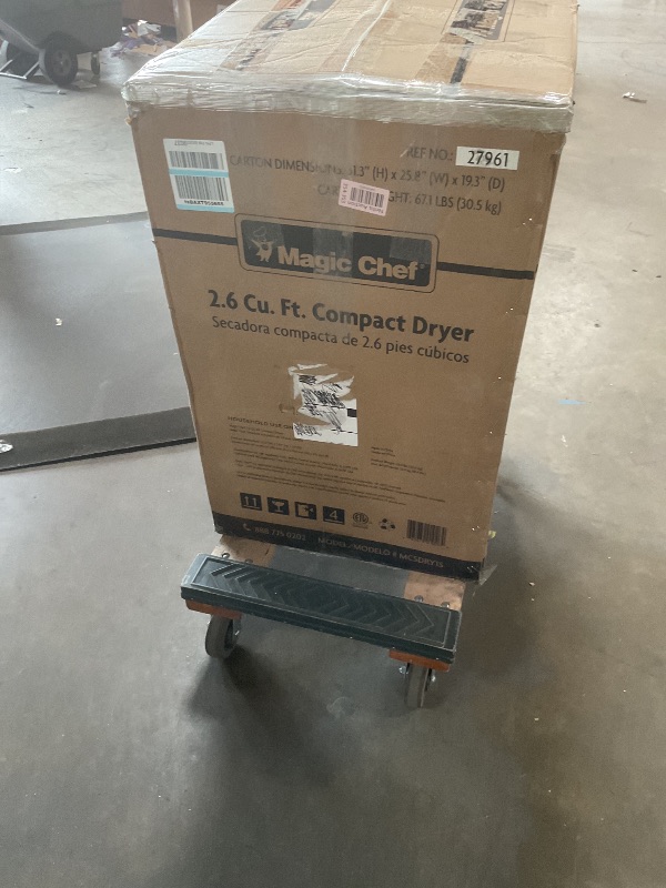 Photo 1 of Magic Chef 2.6 Cu. Ft. Compact Electric Dryer, Portable Clothes Dryer is Perfect for Home or Apartment, White