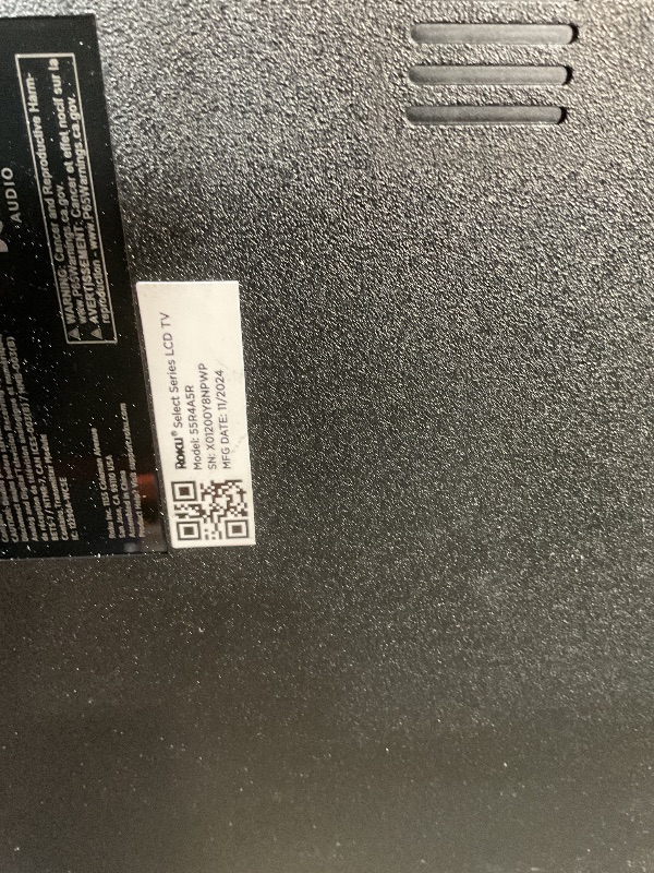 Photo 1 of **SELLING FOR PARTS**Roku Smart TV – 55-Inch Select Series 4K HDR RokuTV with Roku Enhanced Voice Remote, Brilliant 4K Picture, Automatic Brightness, & Seamless Streaming – Live Local News, Sports, Family Entertainment