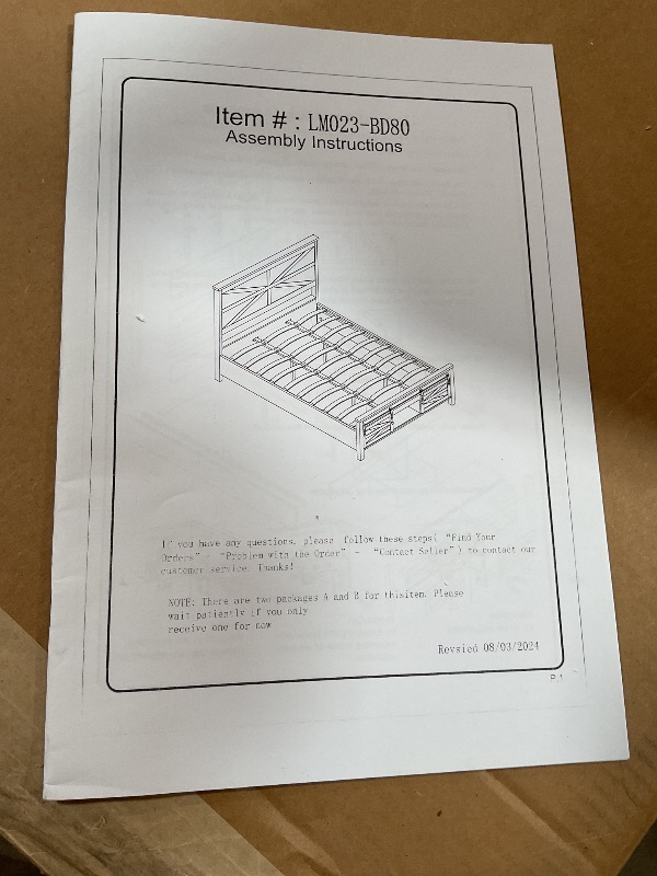 Photo 1 of **BED FRAME PARTS. BOX ONE OF TWO**
