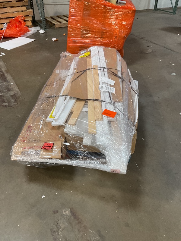 Photo 1 of **WILL NEED A TRUCK TO PICKUP**Ball & Cast Full Over Full Bunk Bed with Twin Size Trundle and Ladder,Wood Bunkbed w/Slat Support & Full-Length Guard Rail,Space Saving,Bedframe Furniture for Student Dorms,Studio,White