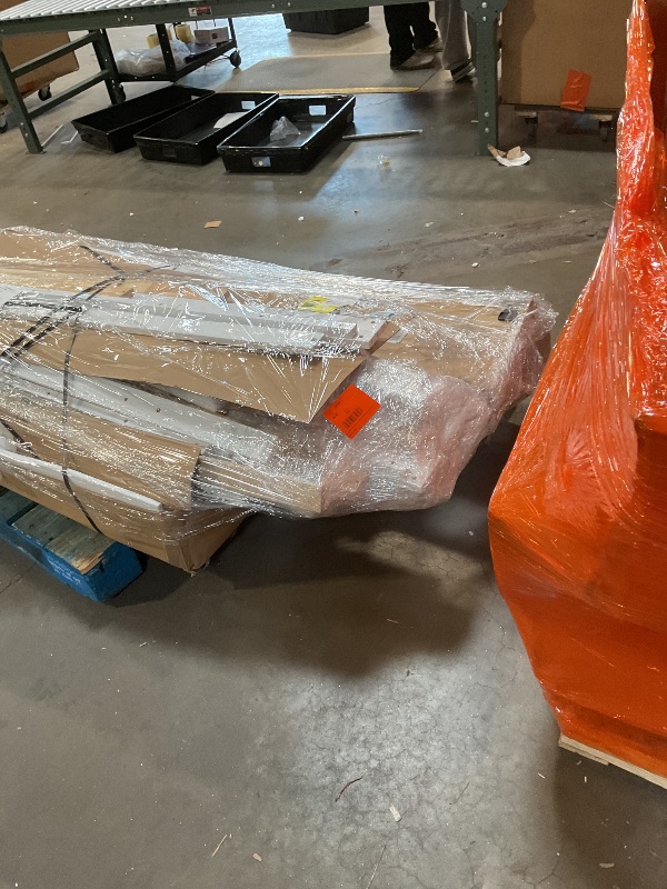 Photo 1 of **WILL NEED A TRUCK TO PICKUP**Ball & Cast Full Over Full Bunk Bed with Twin Size Trundle and Ladder,Wood Bunkbed w/Slat Support & Full-Length Guard Rail,Space Saving,Bedframe Furniture for Student Dorms,Studio,White
