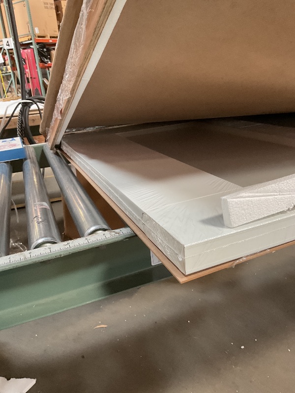 Photo 1 of 5-Panel Prebuilt Frosted Glass Door Slab, Paintable & Prefinished Interior Door, Suitbale for Living Room, Pantry, Laundry Room as Prehung, Pocket Door, French Door, Barn Door, White Primed, 32Wx80H