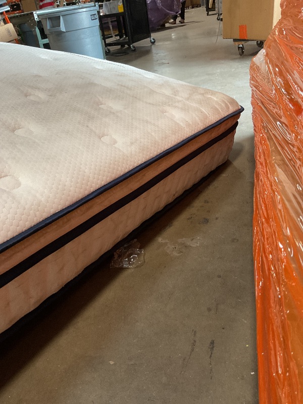 Photo 1 of **DIRTY FROM TRANSPORT**King Size Mattress 12 Inch, King Mattress  Pocket Spring and Soft Foam, Pressure Relief and Ultimate Motion Isolation, Medium Firm