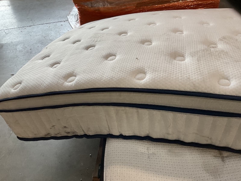 Photo 1 of **DIRTY FROM TRANSPORT**King Size Mattress 12 Inch, King Mattress  Pocket Spring and Soft Foam, Pressure Relief and Ultimate Motion Isolation, Medium Firm