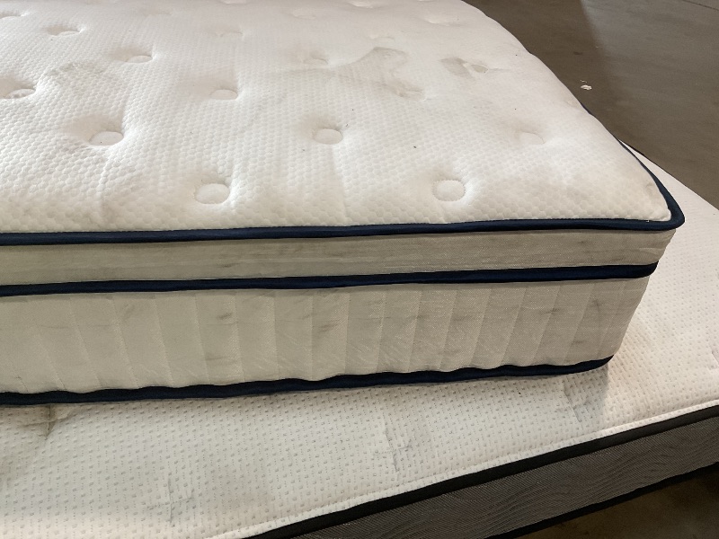 Photo 1 of **DIRTY FROM TRANSPORT**King Size Mattress 12 Inch, King Mattress  Pocket Spring and Soft Foam, Pressure Relief and Ultimate Motion Isolation, Medium Firm