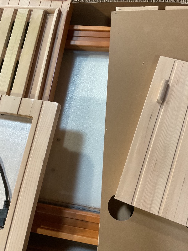 Photo 1 of 1-Person Far-Infrared Home Sauna - Relaxing Sauna Spa Room with Tempered Glass Door, Energy Efficient Design, 6 Hearing Plates, Easy Assembly, and 27.5 * 32.6 * 62.2in