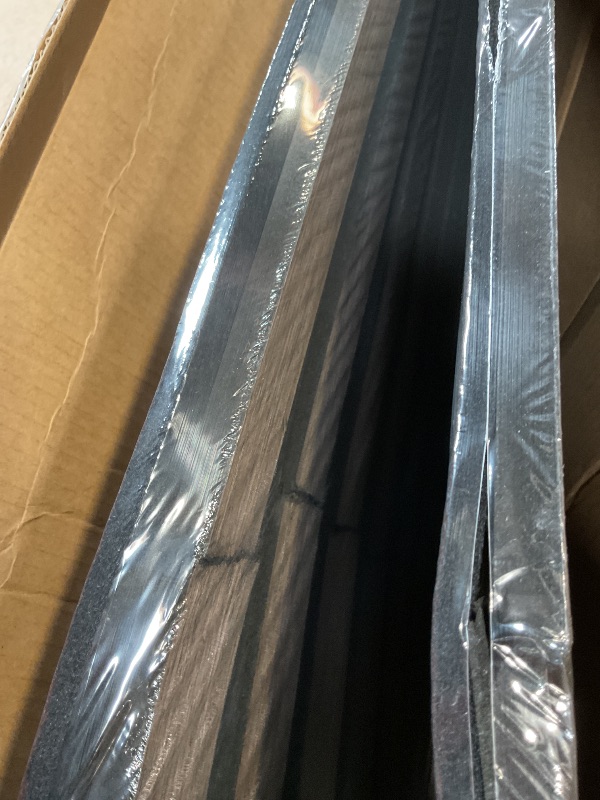 Photo 1 of **2 ft bad on one side of both. Selling for parts**Olanglab Wood Slat Wall Panels, Wooden Acoustic Wall Panels, 94.5"x12.6" Each 3D Wall Panels for Interior Wall Decor, 2 Pack in Total 94.5"x25.2" (Dark Walnut)