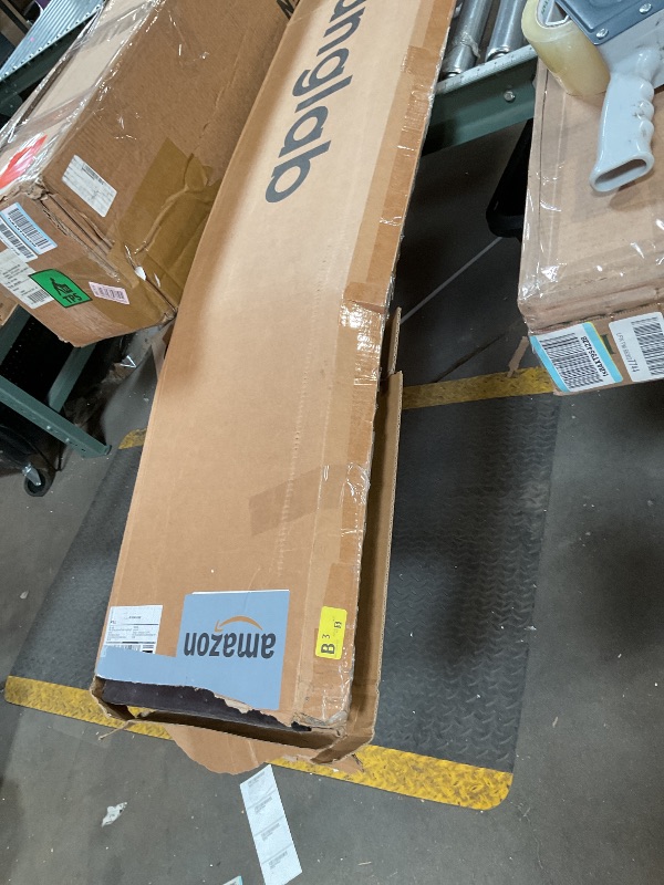 Photo 1 of **2 ft bad on one side of both. Selling for parts**Olanglab Wood Slat Wall Panels, Wooden Acoustic Wall Panels, 94.5"x12.6" Each 3D Wall Panels for Interior Wall Decor, 2 Pack in Total 94.5"x25.2" (Dark Walnut)