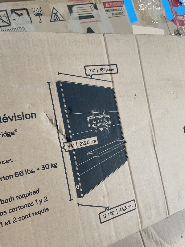 Photo 1 of **BOX 1/2**Sauder Cannery Bridge Entertainment Wall, for TVs up to 70", Lintel Oak Finish