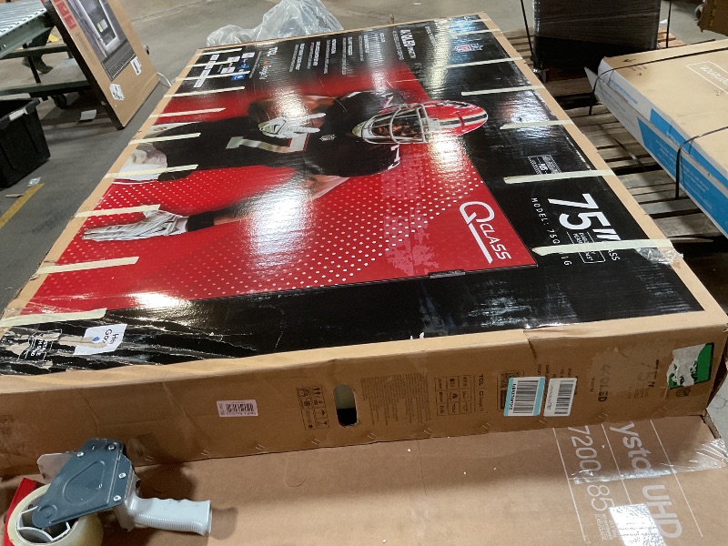 Photo 1 of **SELLING FOR PARTS**TCL 75-Inch Q65 QLED 4K UHD Smart TV with Google TV (75Q651G, 2024 Model) Dolby Vision, Dolby Atmos, HDR Pro+, Game Accelerator Enhanced Gaming, Voice Remote, Works with Alexa, Streaming Television