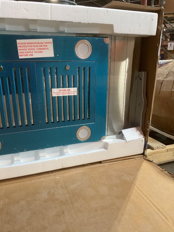 Photo 1 of *MISSING MOUNTING BRACKETS* COSMO COS-668ICS750 30 in. Lumin Collection 380 CFM Ducted Island Range Hood, Soft Touch Controls, LED Lights, Stainless Steel
