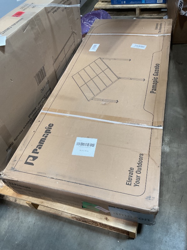 Photo 1 of **SELLING FOR PARTS. PARTIAL SET**Pamapic 10 * 20FT Wall Mounted Gazebo,4*4 Inch Thickened Pillars & Enlarged Base,Outdoor Hardtop Lean to Pergola,UV Resistant Polycarbonate Roof,Aluminum Frame Pergola,Outdoor Patio Awnings for Lawn