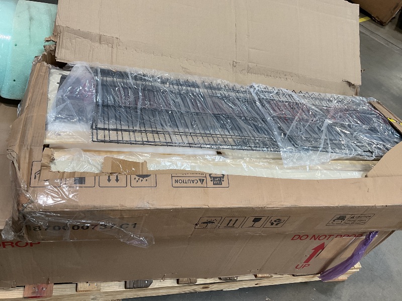 Photo 1 of *FOR PARTS ONLY* Feonase Upholstered Full Size Bed Frame with 4 Storage Drawers, Large Wingback Storage Headboard, No Box Spring Needed, Black