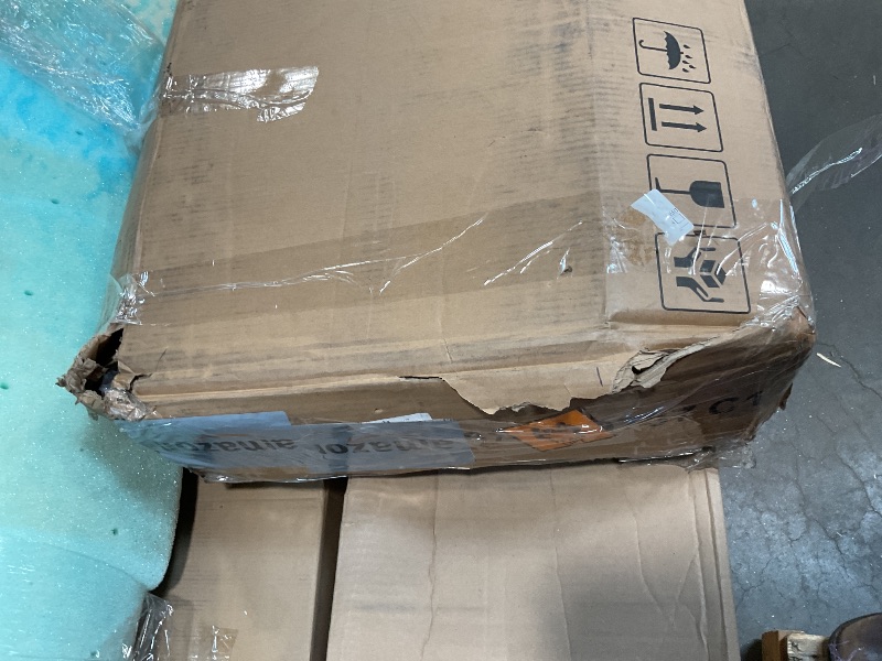 Photo 1 of *FOR PARTS ONLY* Feonase Upholstered Full Size Bed Frame with 4 Storage Drawers, Large Wingback Storage Headboard, No Box Spring Needed, Black