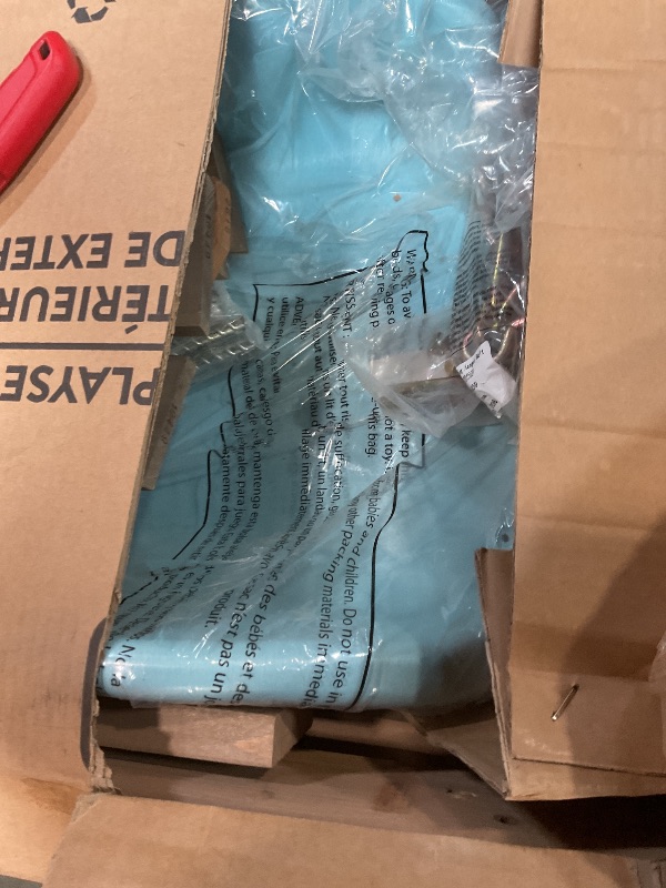 Photo 1 of **SELLING FOR PARTS. ONE BOX OF TWO**KidKraft Modern Outdoor Wooden Swing Set/Playset with Fireman's Pole and Reversible Bench