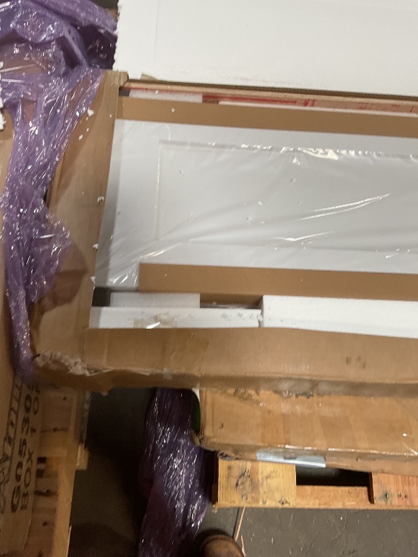 Photo 1 of 60" x 84" Bifold Sliding Barn Door, K Shaped Panel with Sliding Hardware Kit Set, Finished Closet Door Slab, 5.66FT Track for 4 Doors, MDF, White