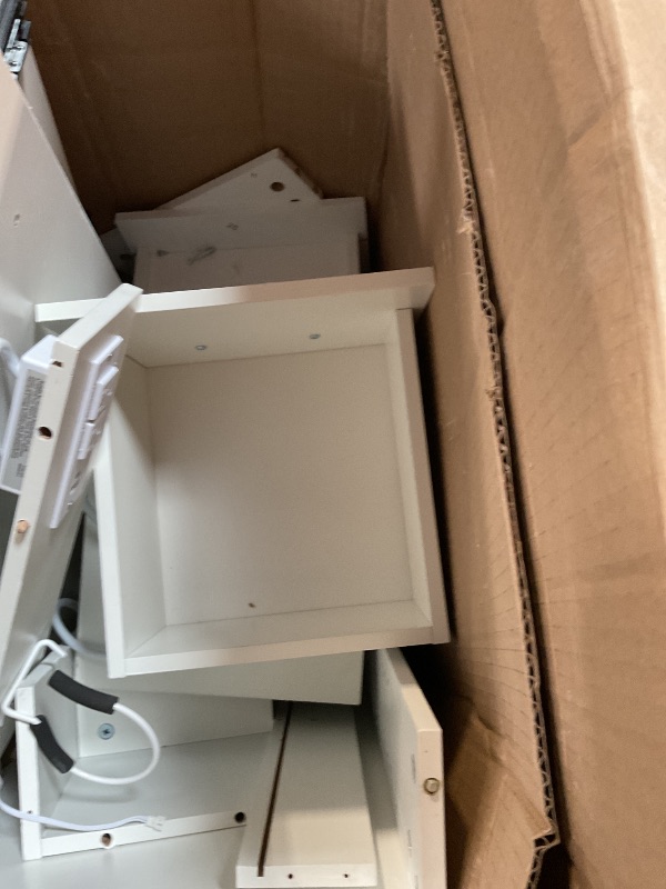Photo 1 of **ONE OF THE LIGHTS IS BROKEN**YITAHOME Vanity Desk with Mirror and Lights, Makeup Table with Charging Station, Large Vanity Set with 4 Drawers, Cute Makeup Desk with 6 Storage Shelves, White