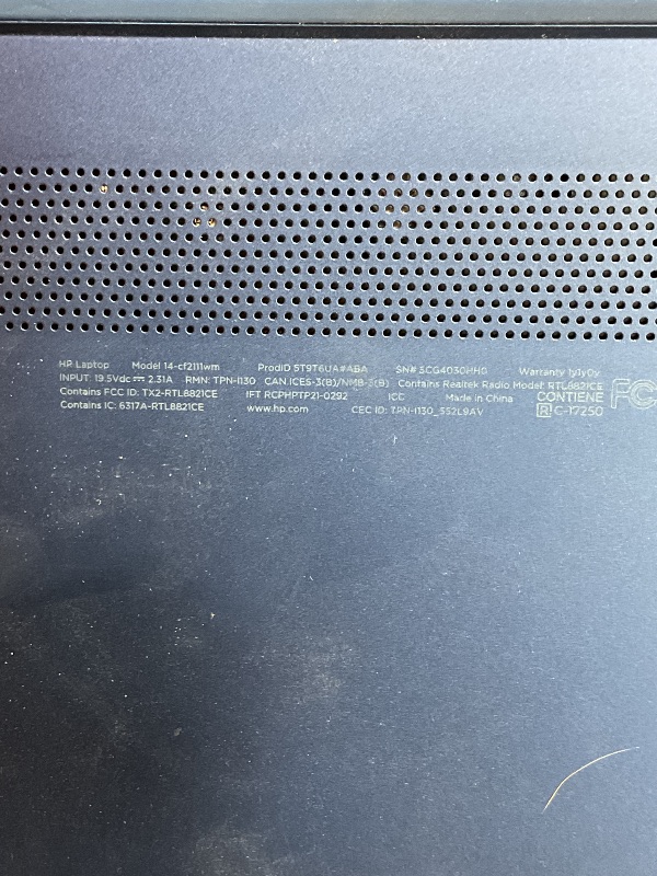 Photo 1 of *MISSING CHARGER* HP Stream 14 inch Windows Laptop Intel Processor N4120 4GB RAM 64GB eMMC Blue