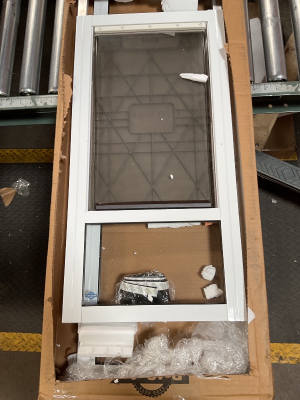 Photo 1 of PetSafe Doggy Door for Sliding Glass Doors, Adjustable Height 91 7/16" to 96", No-Cut DIY Install, Aluminum Panel, Ideal for Renters, for Large Dogs Up to 130 lb, (White, Large-Tall)