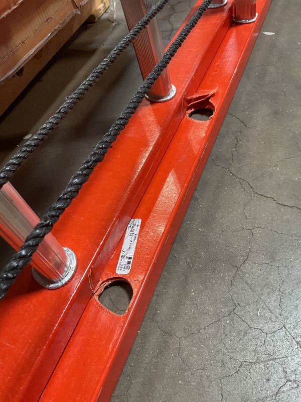 Photo 1 of **MAJOR DAMAGE. SELLING FOR PARTS**Louisville Ladder 20-foot Fiberglass Extension Ladder, 300-Pound Load Capacity, Type IA, L-3022-28PT