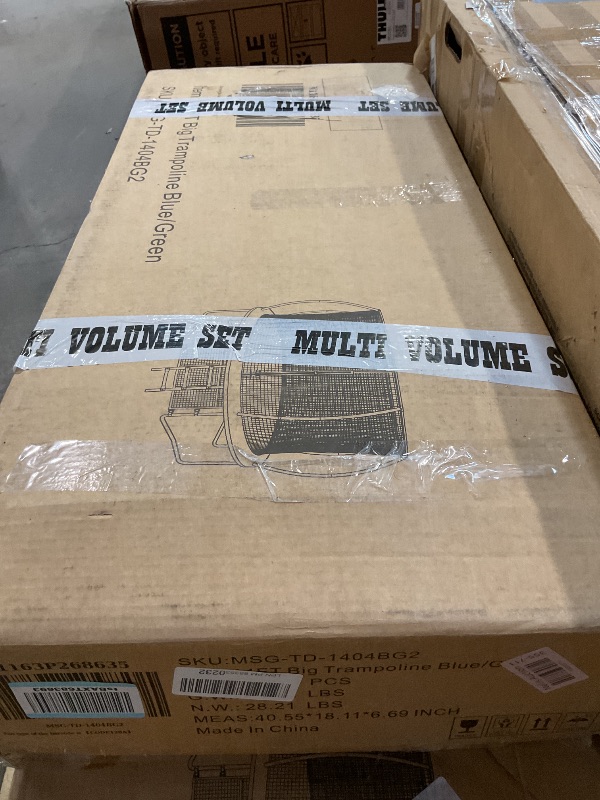 Photo 1 of **2 BOXES**14 foot big trampoline blue green