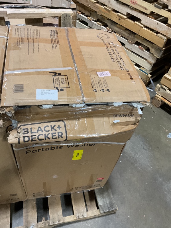 Photo 1 of **SELLING FOR PARTS**BLACK+DECKER Small Portable Washer, Washing Machine for Household Use, Portable Washer 1.7 cu.Ft with 10 Cycles, Transparent Lid & LED Display