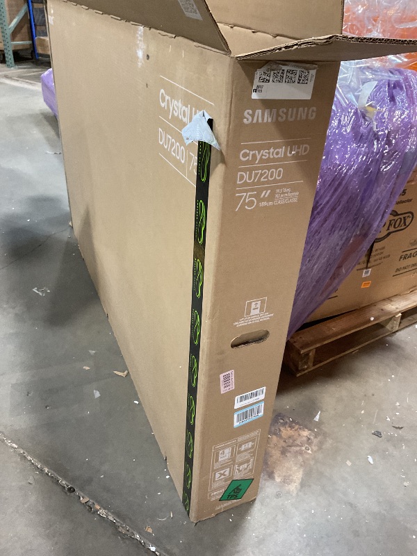 Photo 1 of **SELLING FOR PARTS. STRIPE DOWN SCREEN**Samsung 75-Inch Class Crystal UHD 4K DU7200 Series HDR Smart TV w/Object Tracking Sound Lite, PurColor, Motion Xcelerator, Mega Contrast, Q-Symphony (UN75DU7200, 2024 Model)