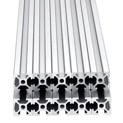 Photo 1 of 10pcs 2000mm T Slot 2020 Aluminum Extrusion European Standard Anodized Linear Rail for 3D Printer Parts and CNC DIY Silver(78.7'')