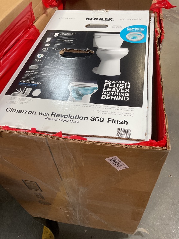 Photo 1 of **MISSING LID**KOHLER Cimarron 12 in. Rough In 2-Piece 1.28 GFP Single Flush Round Toilet in  with Soft Close Seat 31668-0