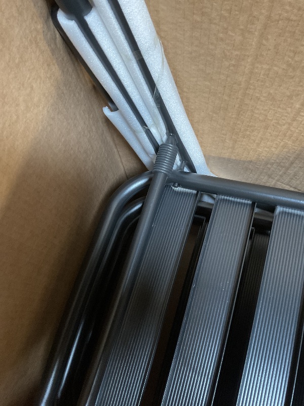 Photo 1 of **3 CHAIRS**Flash Furniture Lila Black Metal Restaurant Stack Chair with Aluminum Slats