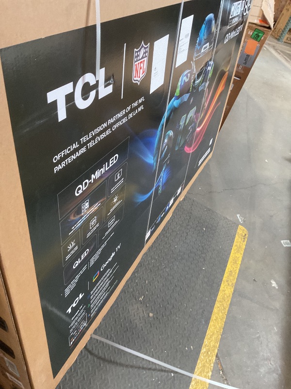 Photo 1 of **MAJOR DAMAGE TO SCREEN. SELLING FOR PARTS**TCL 85-Inch Class QM6K Series QD-Mini LED 4K UHD Google Smart TV Best Value Mini-LED TV - QLED, 144hz, 288hz Gaming Rate, High Contrast Screen, Onkyo Audio, Dolby Atmos (85QM6K, 2025 Model)
