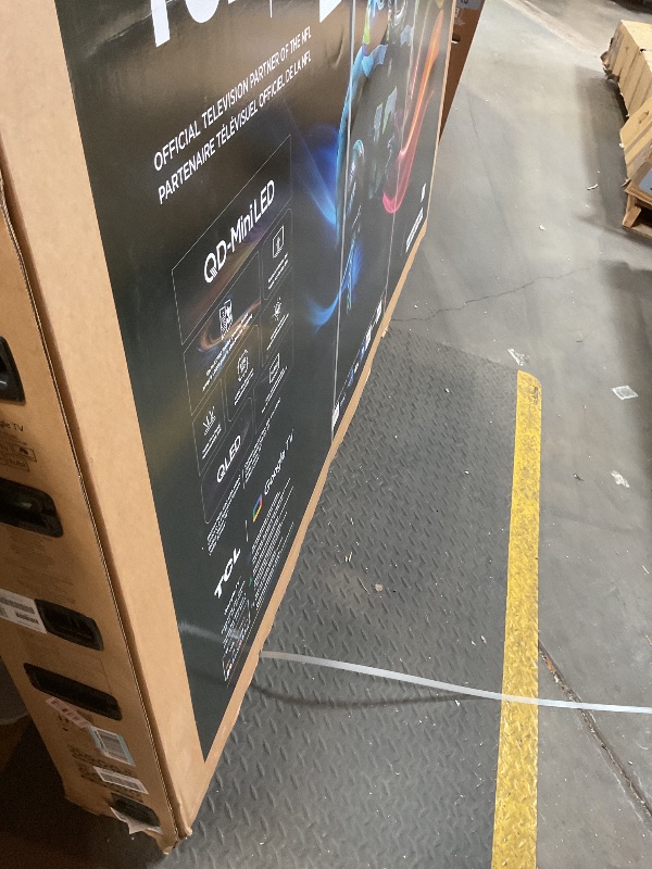 Photo 1 of **MAJOR DAMAGE TO SCREEN. SELLING FOR PARTS**TCL 85-Inch Class QM6K Series QD-Mini LED 4K UHD Google Smart TV Best Value Mini-LED TV - QLED, 144hz, 288hz Gaming Rate, High Contrast Screen, Onkyo Audio, Dolby Atmos (85QM6K, 2025 Model)