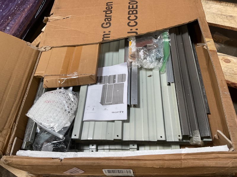Photo 1 of **SELLING FOR PARTS AS PARTIAL SET**WRTEYEUI 5x4FT Shed Outdoor Storage Shed, Metal Tool Shed with Waterproof Roof and Lockable Door, Garden Shed for Backyard Patio Lawn, Black