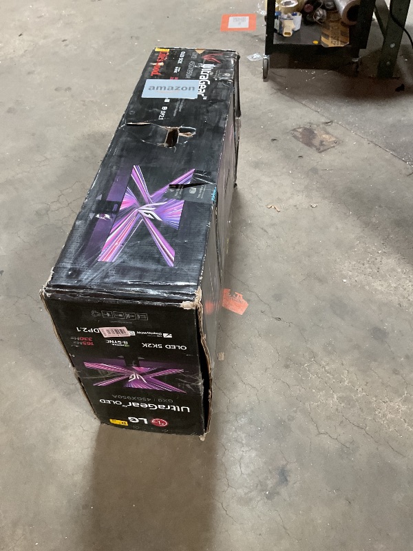 Photo 1 of **MAJOR DAMAGE. MISSING POWER CORD. SELLING FOR PARTS**LG 45GX950A-B 45-inch Ultragear 5K2K WUHD (5120 x 2160) OLED Curved Gaming Monitor, Dual-Mode, 165Hz, 0.03ms, NVIDIA G-Sync, AMD FreeSync Premium Pro, HDR True Black 400, USB Type-C 90W, DP2.1, Black