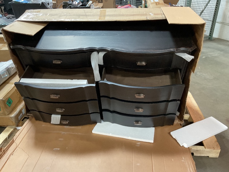Photo 1 of **DAMAGE TO MULTIPLE LEGS**Acme Chelmsford 8-Drawer Contemporary Wood Dresser in Antique Black