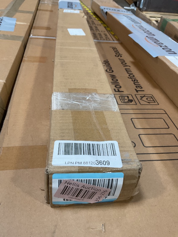 Photo 1 of **MISSING HARDWARE **CHICOLOGY Cordless Mini Blinds, 1-Inch Slats, Vinyl Window Shades, Room Darkening & Privacy, Easy Install - Ideal for Windows, Doors, Campers - Midnight White, 59" W x 36" H