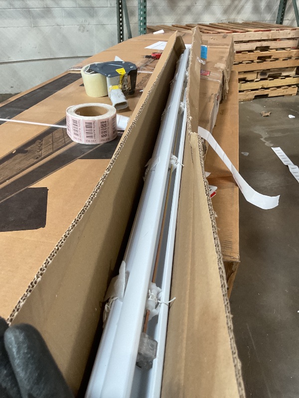 Photo 1 of **MISSING HARDWARE **CHICOLOGY Cordless Mini Blinds, 1-Inch Slats, Vinyl Window Shades, Room Darkening & Privacy, Easy Install - Ideal for Windows, Doors, Campers - Midnight White, 59" W x 36" H