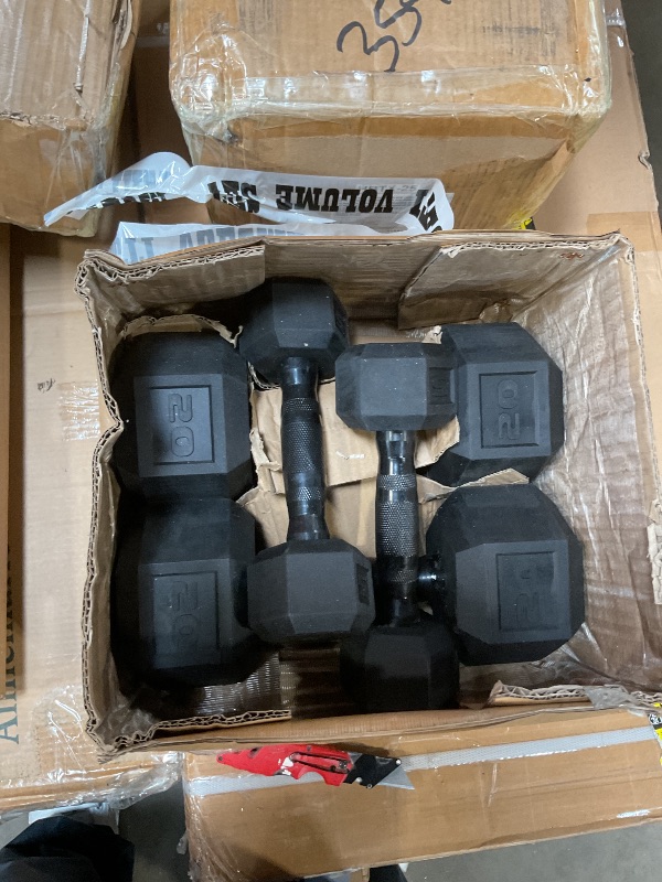 Photo 1 of **MISSING THE STORAGE RACK**CAP Barbell 150 LB Coated Hex Dumbbell Weight Set with Vertical Storage Rack | Black Handle